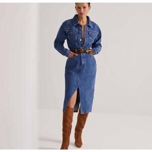 Favorite Daughter The City Denim Long Sleeve Midi Dress in Los Angeles Size 30